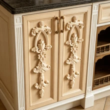2pcs Solid Wood Carving Stickers, Woodworking Supplies, Home Decorations, Suitable For Cabinets, Doors And Windows, Furniture, Background Walls, Entrances, Offices And Other Decorations, Holiday Decorations, DIY Decorations. - Multicolor - View 6