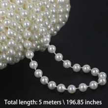 5m Multi-Function Faux Pearl Chain Beads, Suitable For Handmade, Wedding Jewelry, Home Decor, Party Decor, Valentine's Day, Thanksgiving Decor, Wedding Decor - Multicolor - View 10