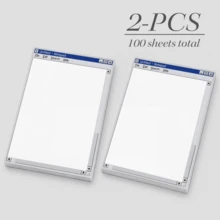 2 Packs Total 100 Sheets Vintage Windows Notepad Sticky Notes, Retro Computer Window Design, Blank Inner Pages, Self-Adhesive Memo Paper, Y2K Programmer Fun Stationery Desktop Decor - 70x100mm - View 1