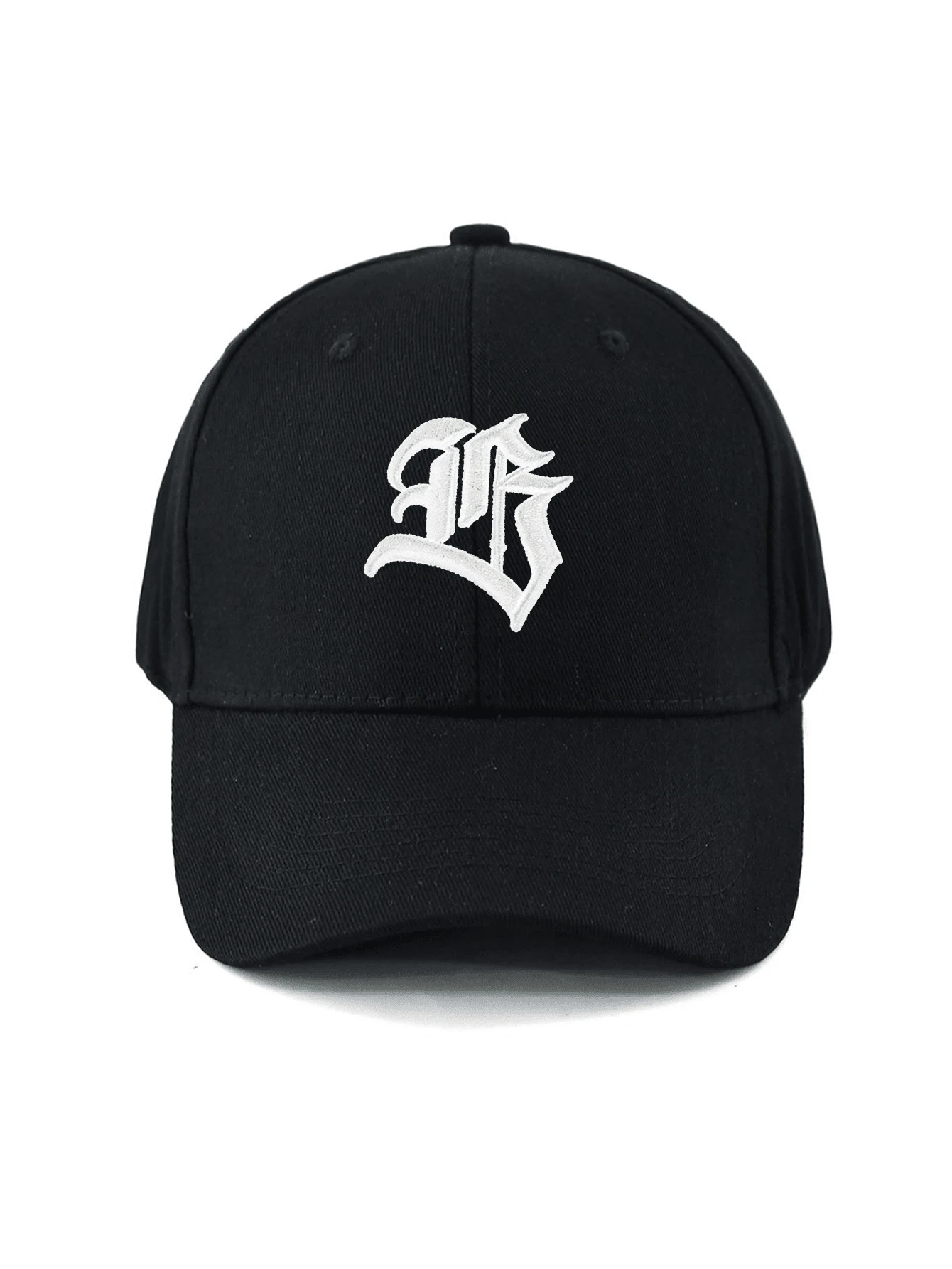 1pc Men's Gothic Letter Embroidered Baseball Cap, Adjustable Sun Protection Casual Hat, Suitable For Spring/Autumn Travel, Beach, Party - Black - View 1