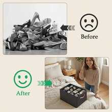 1pc Foldable Fabric Shoe Box With Transparent Lid, Divided Storage Bin, Dust-Proof And Moisture-Proof, Large Capacity Multi-Functional Organizer Basket For Home - Multicolor - View 6