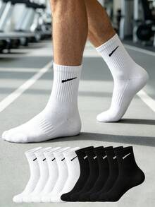 1/5/10/20 Pairs Unisex Mid-Calf Socks, Diagonal Stripe Waist Casual Socks, Suitable For Fitness, Running, Basketball, Badminton Outdoor Sports Socks - Multicolor - View 1