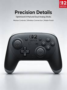 Nintendo Switch Switch 2 Pro Wireless Game Controller, Bluetooth Connection, Hall Effect Joystick Sensitive Buttons, Ergonomic Grip, 3.5mm Headphone Jack, USB Charging Compatible With TV Mode And Desktop Gaming - View 3
