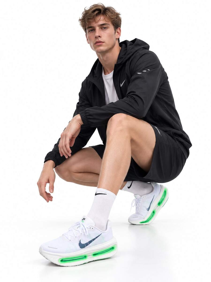 Nike New Men's Vomero Premium Breathable Responsive Low-Top Cushioned Professional Running Shoes - White/Blue-green - View 1