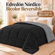 Edredón con Relleno Incluido, Edredón Nórdico Bicolor Reversible 240 g/m², Edredón Acolchado de Doble Cara para Otoño e Invierno Suave, Edredones de Cama 90/105/135/150/180 cm, Relleno Nórdico Suave y Confortable, Ropa de Cama para Dormitorio, 150/180/220/240 x 220 cm y 260 x 240 cm