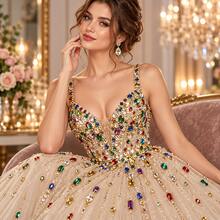 100pcs/200pcs Assorted Colors Gold Claw Setting Glass Rhinestones, Multi-Shape With Holes, Hand-Sewn Crystals For Dresses, Shoes, Bags, Headwear, Phone Cases, DIY Handmade Decoration Accessories Material Pack - Multicolor - View 7