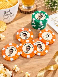 Personalized Poker Chips, Custom Photo Chips,Wedding Favor Poker Chip Set,Bachelor Party Gift, Game Night Keepsake,Personalized Casino Token - Multicolor - View 2