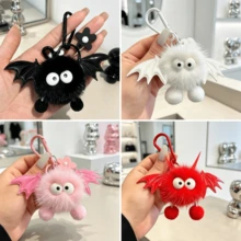 1pc Halloween Funny Plush Bat Monster Pendant Keychain Bag Charm Creative Party Gift - Multicolor - View 10
