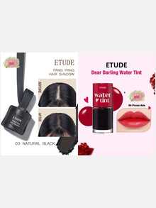 ETUDE PANG PANG HAIR SHADOW 03 Natural Black, Waterproof, Easy To Clean, Water And Sweat Resistant Coating Powder + Dear Darling Water Tint 06 Plum Juice, 2pcs Set - 03 NATURAL BLACK & 06 Prune Ade - View 3