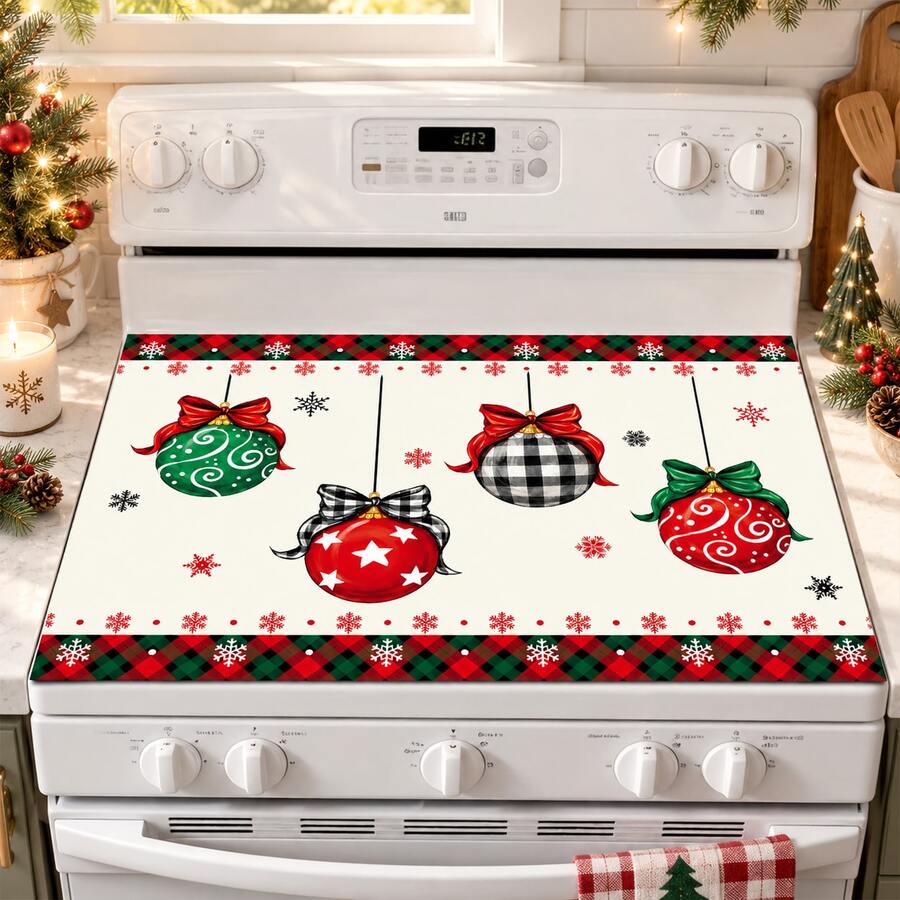 1pc 2D Christmas Absorbent Mat, Christmas Decorative Pattern, Kitchen Countertop Absorbent Drying Mat, Coffee Machine Mat, Pour Over Coffee Pot Mat, Dish Drainer Mat, Non-Slip Heat Resistant Kitchen Mat, Dining Table Mat, Breakfast Mat, Washing Machine Mat, Home Kitchen Dining Table Coffee Shop Bar Decorative Mat, Holiday Party Housewarming Gift - Multicolor - View 1
