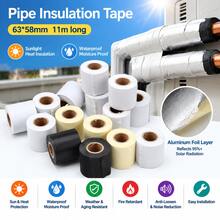 Black HVAC Aluminum Foil Tape, Sun Protection Pipe Wrap For Outdoor AC Unit, Thick Self-Adhesive Copper Tube Water Drain Pipe Insulation Tape-5pcs - Black - View 3