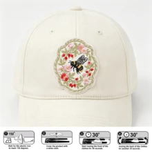 1pc Vintage Bee & Wild Berry Floral Embroidered Applique, Wavy Lace Bee Flower Iron-On Patch, Clothing Backpack DIY Decorative Badge - A - View 4