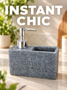 6.31 Inch Resin Kitchen Soap Dispenser Bottle, Dish Soap Refill Bottle, Bathroom Sink Soap Dispenser, Press-Type Soap Dispenser Box, Press-Type Detergent Box, Brush Cleaning Dispenser Box, Brush Storage Box, Divided Storage Box, Kitchen Essentials, Bathroom Decor - A - View 7