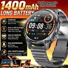 Men's Heavy-Resistant Outdoor Smart Watch, 1400mAh Large Battery, LED Flashlight And Compass 1.7 Inch Large Screen, Wireless HD Call, 120+ Sports Mode, IP68 Waterproof, Compatible With IPhone And Android System - View 1