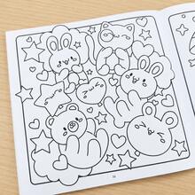Warm Friends Cute & Comfortable Coloring Book, 24-Page Children's Activity Manual, Educational Reading & Writing Toy, Cute Animal Beach Theme Coloring Pages, Creative Drawing Book For Preschool Boys & Girls - Baby Blue - View 8