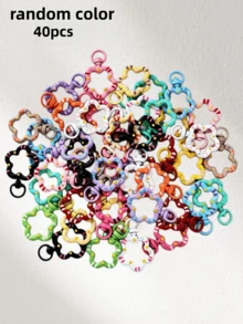 5/10/20/30pcs Random Color Flower Keychain, Double-Sided Enamel Spring Key Ring With Trigger Hook, Suitable For Handmade & Jewelry Making, Car Accessories, Bag Charms, School Cute Gothic Y2K Bag Decor, Lanyard With ID Card Holder, Car Accessory Bag Charm - Flower Keychain - View 22