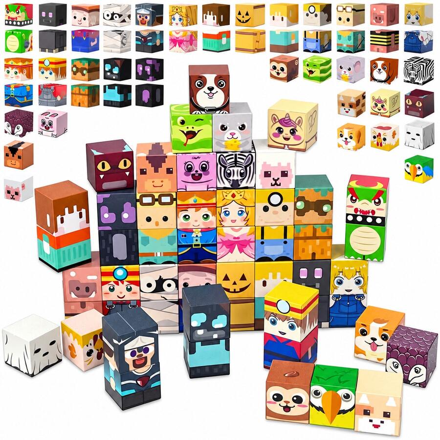 16/36PCS Magnetic Building Blocks - Animal And Character Magnetic ...