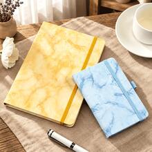 Personalized Marble Pattern Diary, Customized Name & Birth Flower Notebook, Customized Text Hardcover Journal, Personalized Gift For Her, Bridesmaid Graduation Birthday Women Memorial Writing Notebook - Marble Floral Pattern - View 8