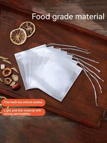 100Pcs /300pcs Disposable Tea Bags Filter Bags For Tea Infuser With String Heal Seal Non-Woven Fabric Spice Filters Teabags,Portable, Suitable For Scenarios: Living Room, Study, Tea Room, - White - View 6