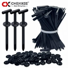 CHENXEE 50-300 قطعة مشابك ربط كابلات نايلون عالمية شديدة التحمل ذاتية القفل، مشابك سحاب السيارة، مشابك استبدال براغي تثبيت السيارة، مشابك ربط كابلات ثابتة، مناسبة لرفرف السيارة والصندوق وغطاء المحرك وحامي الطين ورف التخزين والتخييم في الهواء الطلق - CXZD - مشاهدة 2