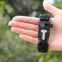 1pc/Set 5-In-1 Multifunctional Bracelet With Compass, Whistle, Cutting Tool And Emergency Rope, Suitable For Hiking And Camping - Multicolor - View 6