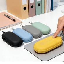 1pc Eva Hard Shell Glasses Case - Scratch-Resistant Eyewear Storage Box, Holds 2 Pairs Of Glasses, Zippered Portable Organizer Bag - Protective Case - Perfect Gift For Women, Travel Essential, Organization & Storage - View 7