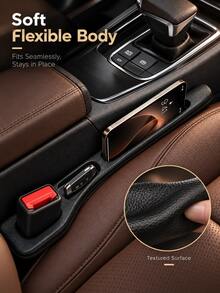 2PCS Car Seat Gap Filler Storage Organizer, Multi-Function Seat Gap Filler Anti-Drop Filler Strip, Phone Key Card Side Storage Rack, Does Not Affect Seat Belt Use, Car Interior Organizer Accessories - Multicolor - View 2