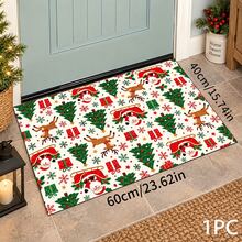 Reindeer Christmas Print Long Runner Rug, Indoor Home Decor, Kitchen Long Mat, Entryway Doormat, Hallway Entrance Decor, Bedroom Bedside Rug, Living Room Rug, Laundry Room Mat, Bathroom Bath Mat, Suitable For Apartment, Dorm And Home Daily Decor - Multicolor - View 3