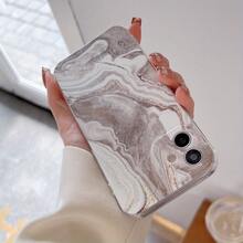 1PC Dark Marble Pattern, Perforated Transparent Phone Case, Compatible With Iphone 17 16 15 14 13 12 11 Pro Max 12 13 X XR XS 7 8 Plus And Galaxy Protective Case, Perfect As A Personalized Gift For Yourself, Partner, Family, Friends, Birthday Gift, Christmas Gift, Halloween Gift, Graduation Gift, Daily Gift - Clear - View 3