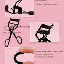 1pc Portable Eyelash Curler, Black Handle Eyelash Curler, No Damage To Eyelashes, Easy Curling, Suitable For Daily Makeup Eyelash Curling - Black - View 7