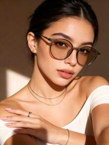 Champagne Color Women's Fashion Glasses, Perfect Gift For Girlfriend - Champagne - View 1