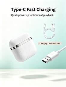 True Wireless Earbuds - Compatible With Apple And Android Devices, Built-In Microphone, Sweat-Resistant, Up To 24 Hours Playtime - White - View 4