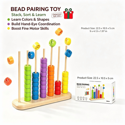 Bead Matching Gift Set, 6 Colors, Multiple Ways To Play, Matching Challenge, Thinking Skills, Concentration Training, Educational Early Learning Toy, Children's Toy, Color Matching Game, Bead Game, Birthday Gift, Halloween Gift, Christmas Gift