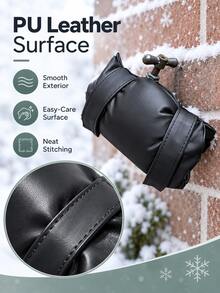 Winter Outdoor Faucet Cover, Reusable Insulated Faucet Protector, PU Leather Shell With Straps, Suitable For Cold Weather In Snow And Rain Seasons, Essential Garden Faucet Accessory For Yard, Patio And Home - Multi-color - View 9