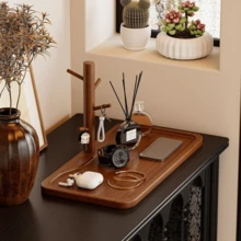 Bamboo Branch Key Storage Tray, Desktop Entryway Organizer With Hooks, Key, Jewelry, Watch And Small Home Decor Storage Tray, Home Desktop Decoration - View 2