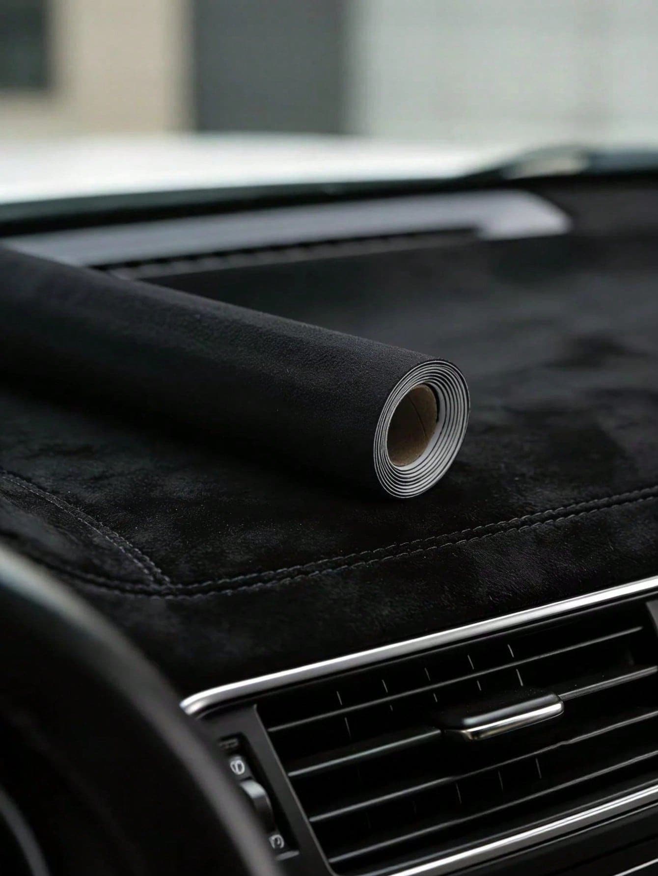 Self-Adhesive Suede Car Wrap Vinyl, Alcantara-Like Faux Suede Fabric Sticker, High Adhesion DIY Cuttable Interior Modification Decal, Suitable For Dashboard, Center Console, Door Panel, Steering Wheel, Car Roof Liner - A - View 1