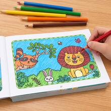 32-Page Children's Coloring Book, Fun Painting Activity Manual, Children's Reading And Writing Educational Toy, Cute Cartoon Animal Themed Coloring Pages, Preschool Children's Creative Drawing Book - Blue - View 3