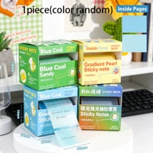 1pc Colorful Gradient Pearlescent Pull-Out Sticky Notes, Large Capacity, Self-Adhesive, Marking Stickers, Expandable Stickers, Correction & Message Notes, Waterproof - one-size - View 13