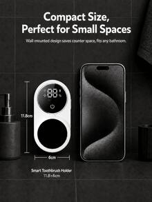 Sterilisator Sikat Gigi Isi Ulang USB, Tempat Sikat Gigi Gantung Dinding, Alat Sterilisasi Sikat Gigi, Rak Penyimpanan Sikat Gigi Otomatis, Tempat Sikat Gigi dengan 2 Slot Kepala Sikat, Aksesoris Kamar Mandi, Dekorasi Rumah - MultiWarna - View 5
