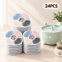 24PCS Replacement Filters For Cat Water Fountain, Triple Filtration, Compatible With 2L Pet Fountain - Filter - View 1