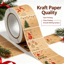 210PCS Christmas Gift Tags Stickers, 7 Designs Kraft Paper To From Gift Labels, Christmas Present Stickers For Gift Wrapping, Christmas Party Favors, Bags, Boxes And DIY Crafts - 210PCS - View 8