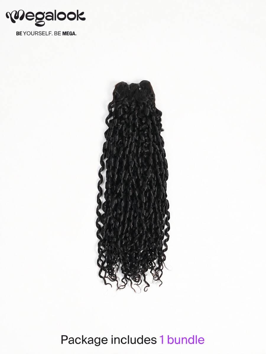 MEGALOOK 12A 1 Bundel Pixie Jerry Curly 100% Rambut Brasil Alami 100% Rambut Manusia Ekstensi Rambut Warna Alami Weft Rambut Manusia Untuk Wanita Lembut Halus & Tebal - SNatural - View 1