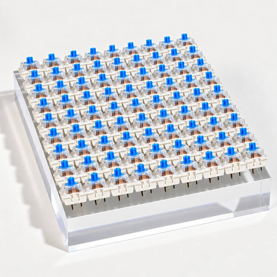 30/50/90pcs Blue Mechanical Keyboard Switches, 3-Pin MX Cross Stem, Crisp Click Sound, Suitable For Hot-Swappable Mechanical Keyboard Replacement And DIY Upgrade, Gaming, Typing, Office Use - View 1