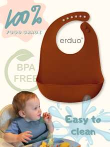 1pc Silicone Baby Bibs Waterproof,100% Soft & Light Silicone,Baby Feeding Essentials,Toddler Gifts,Adjustable To Any Size And All Seasons - Multicolor - View 11