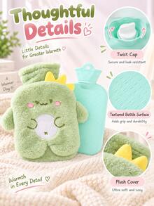Water-Fillable Hot Water Bottle, PVC Material, Explosion-Proof And Anti-Scald, Cute Plush Design, Removable And Washable, Back To School Supplies - Hot Water Bottle - View 5