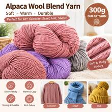 LIRISNLY Benang Campuran Wol Alpaka Tebal 300g, Benang Rajut Tangan untuk Membuat Sweater, Syal, Topi, dan Selendang DIY, Benang Tenun Kerajinan Aneka Warna - beraneka warna - View 6