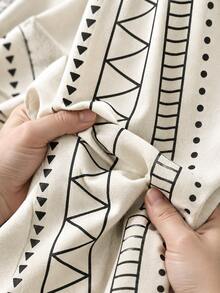 HHMC 1pc White-Background Fabric With Black Stripes And Geometric Print Suitable For DIY Sewing And Crafts, Such As Making Throw Pillows, Curtains, Tablecloths, Bags, And Other Projects. 150 Cm Wide. Perfect For Fall And Winter. - Multicolor - View 3