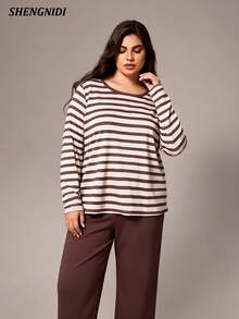 Women's Plus Size Pajama Set Long Sleeve Long Pants Loungewear, Autumn/Winter - Multicolor - View 4