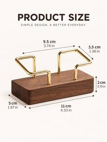 1pc Solid Wood & Metal Business Card Holder, Desktop Card Storage Box, Premium Business Card Display Stand, Office Desk Card Base Holder, Desktop Memo Card Holder, Office Business Card Display Stand, Desktop Small Storage Decor - Desktop Note Storage Box - View 5