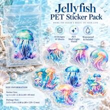Heart Of The Ocean Series Holographic PET Sticker Pack, Marine Life Theme Planner Stickers, DIY Decorative Stickers - Multicolor - View 1
